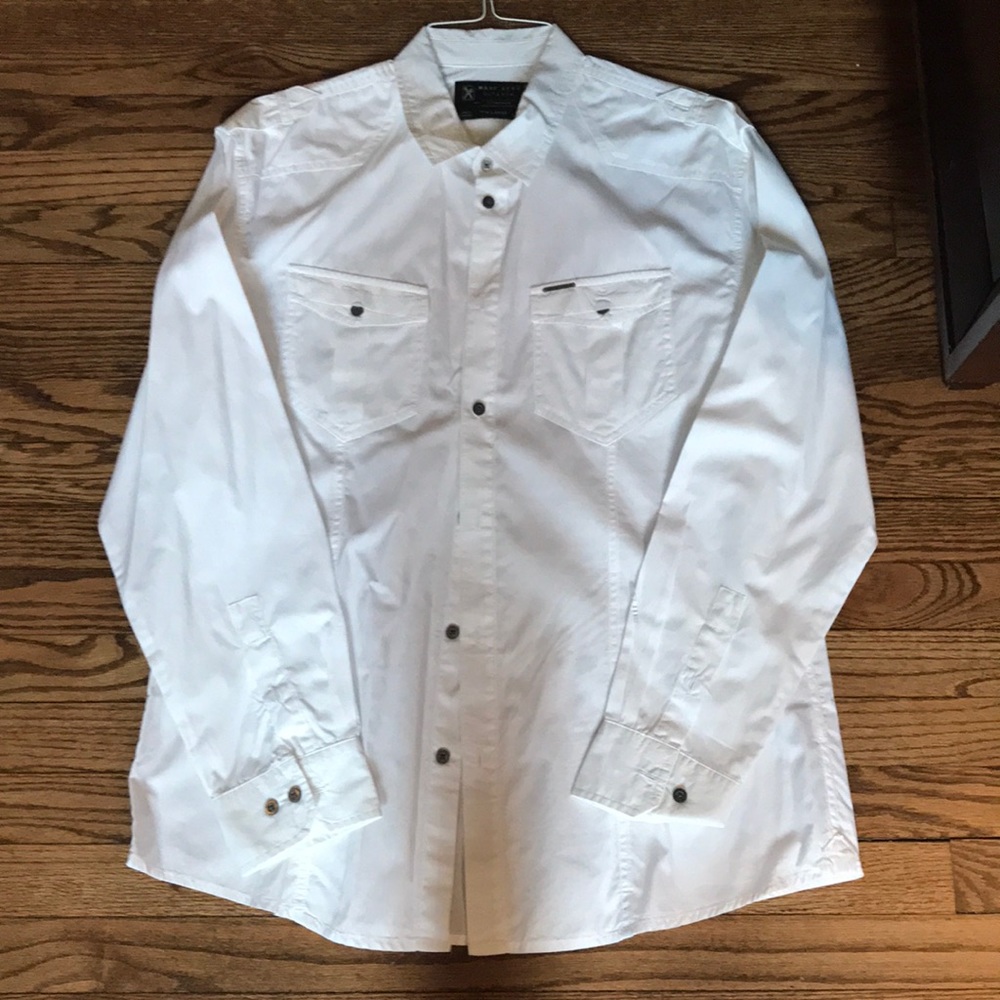 MARC ECKO | Cut & Sew White Button Down